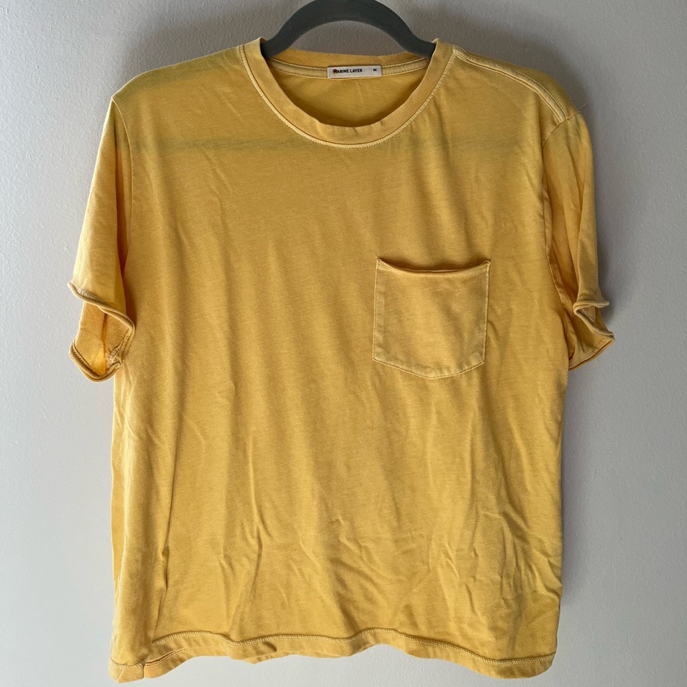 Marine Layer Yellow Pocket Tee